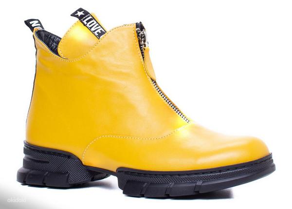 Loretta Vitale яркие желтые кожаные ботинки, р. 40, новые (фото #1)
