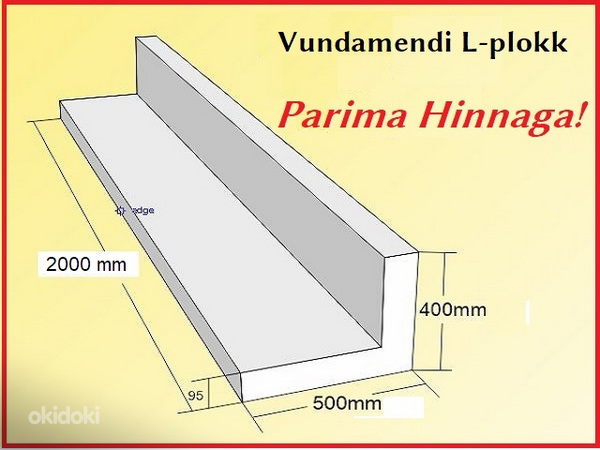 EPS L-plokk vundamentile 400x500x2000mm EPS200