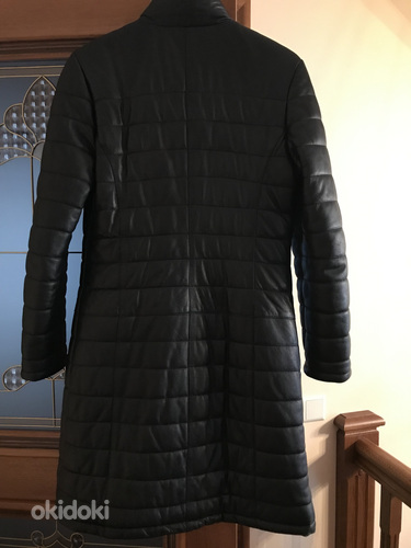 Кожаное утепленное пальто (фото #2)