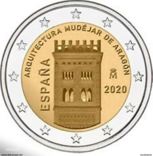 2 Евровые монеты Испании UNC (фото #1)