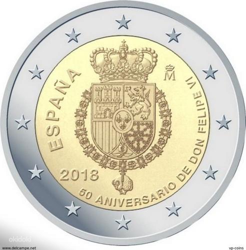 2 Евровые монеты Испании UNC (фото #3)