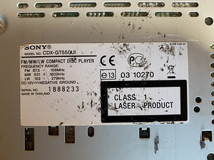 Autoraadio Sony CDX-GT550UI (10 foto / 10)