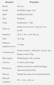 Chicco Next2Me Magic Evo vooditasku ja häll Võivad esineda (7 foto / 7)
