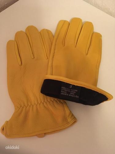 Кожаные перчатки желтые, мужские (фото #1)