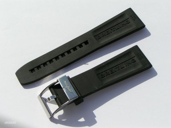 Originaal "Breitling" 24mm X 20mm Black Rubber Strap (foto #2)