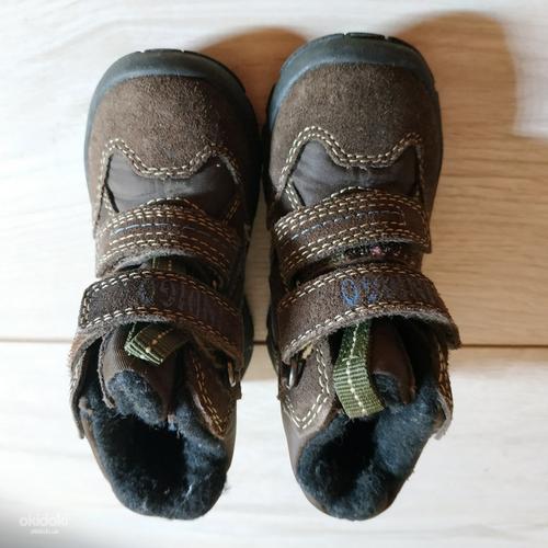 Кожаные фирменные детские ботинки 20 р- утепленные (фото #4)