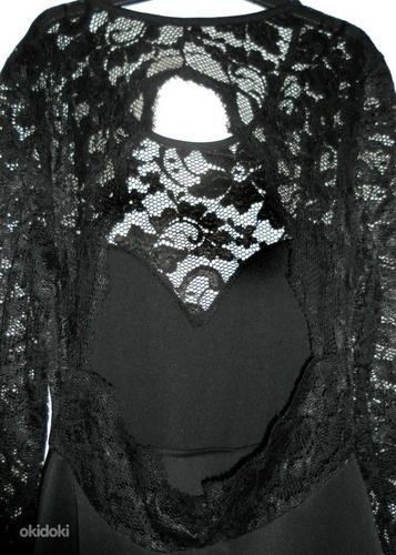 Нарядное черное платье стрейч кружева-спина декольте, S-M (фото #6)