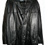 Saki Leather täisnahast meeste soe must pikk mantel, 54-XL (foto #1)