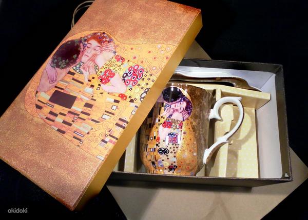 Gustav Klimt. Kiss (Suudlus) kohvi-tee kinkekomplekt, uus (foto #1)