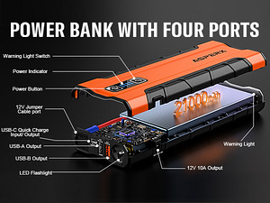 ASPERX AX2500 Jump Starter, 21000mAh 2500A (9 foto / 10)
