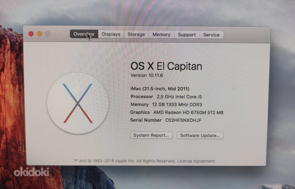 Apple iMac 21,5" A1311 I5 (foto #10)