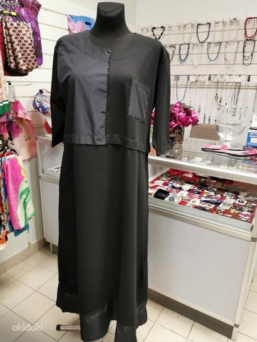 Большой размер Модное чёрное платье (фото #1)