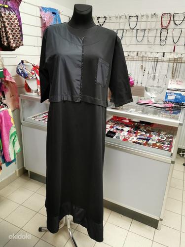 Большой размер Модное чёрное платье (фото #2)