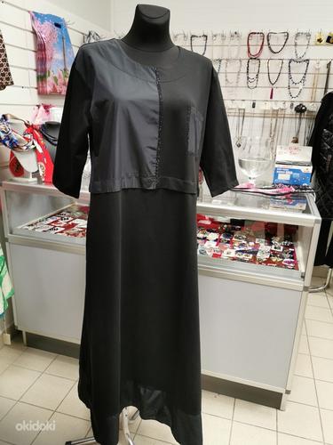 Большой размер Модное чёрное платье (фото #3)