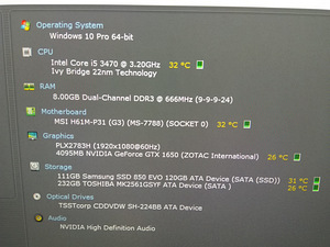I5-3470/H61/8GB RAM/SSD 120GB/HDD 250GB/GTX 1650OC 4GB (2 foto / 9)