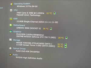 Lenovo I5-4460/12GB RAM/SSD 120GB/HDD 500GB/GTX 750Ti 2GB (2 foto / 9)