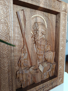Apostel Andreas ikoon, tume pähkel, paksus 4cm (7 foto / 8)