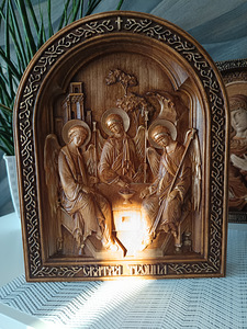 Ikon Püha Kolmainsus, materjal kirss paksus 4cm (6 foto / 8)