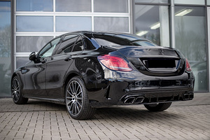 Диффузор заднего бампера с насадками Mercedes C-Class W205 (9 фото из 10)