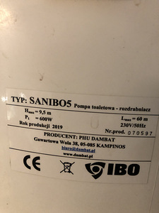 WC pump IBO SANIBO 5 chopperiga (2 foto / 5)