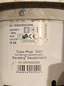 Ventilatsiooni seadmed Prana Tubo Plus 100 (4 foto / 4)