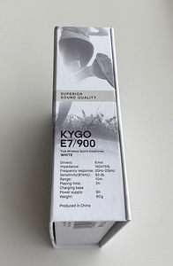 KYGO E7/900 True Wireless In-Ear Earphones Black/White (6 foto / 6)