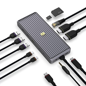 Unisynk 12 Port Dual Display USB-C Hub 8K Pro , Grey (6 foto / 8)