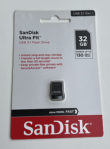 Sandisk Ultra Fit, USB-A, 32GB/64GB 150 Mb/s