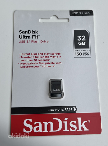 Sandisk Ultra Fit, USB-A, 32GB/64GB 150 Mb/s (foto #1)