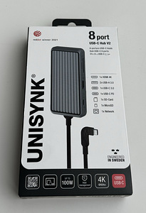 Unisynk 8 Port USB-C Hub V2 , Grey (3 foto / 6)