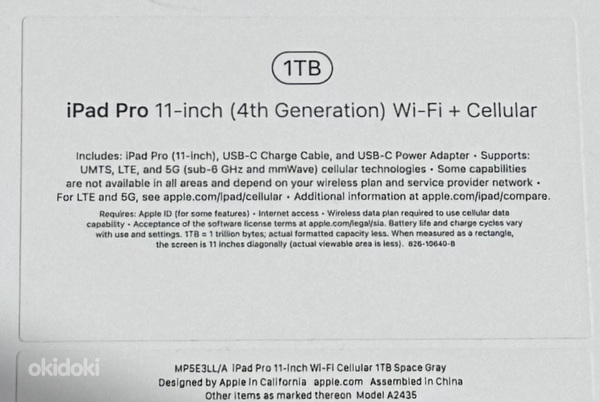 Apple iPad Pro 11" 2022 M2 1TB WiFi + Cellular , Space Gray (foto #3)