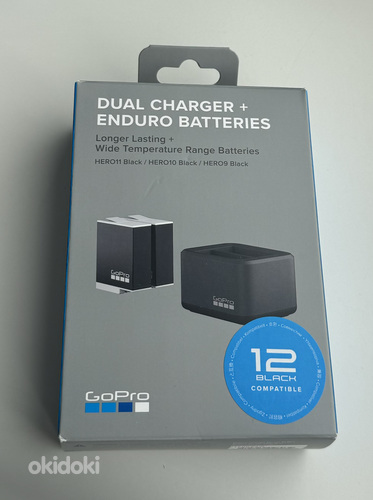 GoPro 12 Black Dual Charger + Enduro Batteries (foto #1)