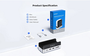 ORICO MiniDock Vertical Mac Mini M4 Dock Stand (1 foto / 10)