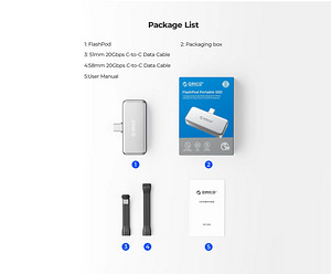 ORICO FlashPod 20Gbps Thumb-Sized Portable SSD 2TB (9 foto / 9)