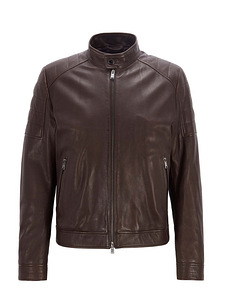 Hugo Boss Regular-fit Blouson Leather Jacket , Dark Brown (1 foto / 1)