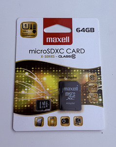 Maxell X-Series microSDXC 64GB Card Class 10 (1 foto / 2)