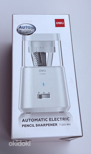 Deli Automatic Electric Pencil Sharpener 71203 , White/Gray