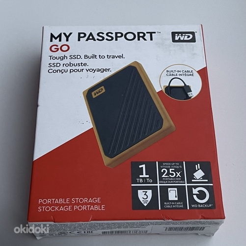 WD My Passport Go 1TB SSD, USB 3.0 Yellow