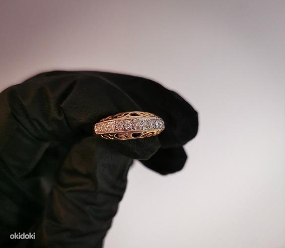 Золотое кольцо с бриллиантами 24к (999) (фото #1)