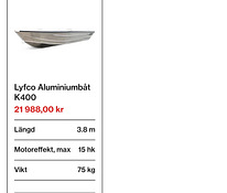 Alumiinium paat Lyfco k400 2015 aasta
