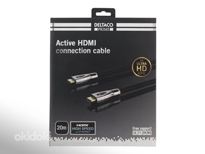 20-метровый HDMI-кабель deltaco с позолоченной оплеткой (фото #1)