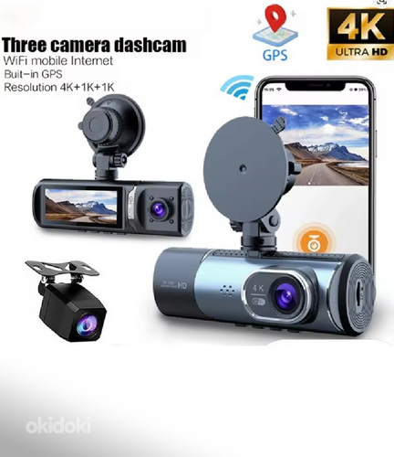 AUTO PARDAKAAMERA 4K, 5GHz WiFi, GPS, 128GB kaart