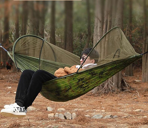 Hammok 260 x 140cm Kamuflaaž, Militaar roheline (3 foto / 6)