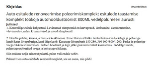 Esitulede taastamise komplekt (3 foto / 4)
