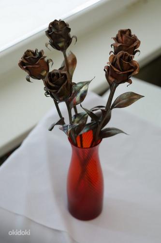 Роза из меди ручная работа длина 41 см прекрасный подарок (фото #2)