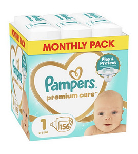 Pampers Premium Care Teipmähkmed, Suurus 1, 162 Mähet (1 foto / 1)