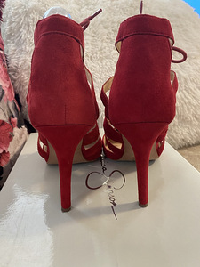 Jessica Simpson Red Suede Lace-up heels, size 37 (6 foto / 7)