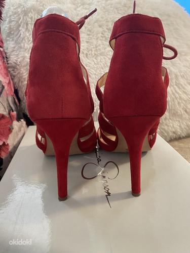 Jessica Simpson Red Suede Lace-up heels, size 37 (фото #6)