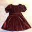 Бархатное платье zara для девочки, бордовый цвет, 116 см (фото #1)