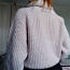 Нежно розовый теплый свитер с широким горлом (фото #3)